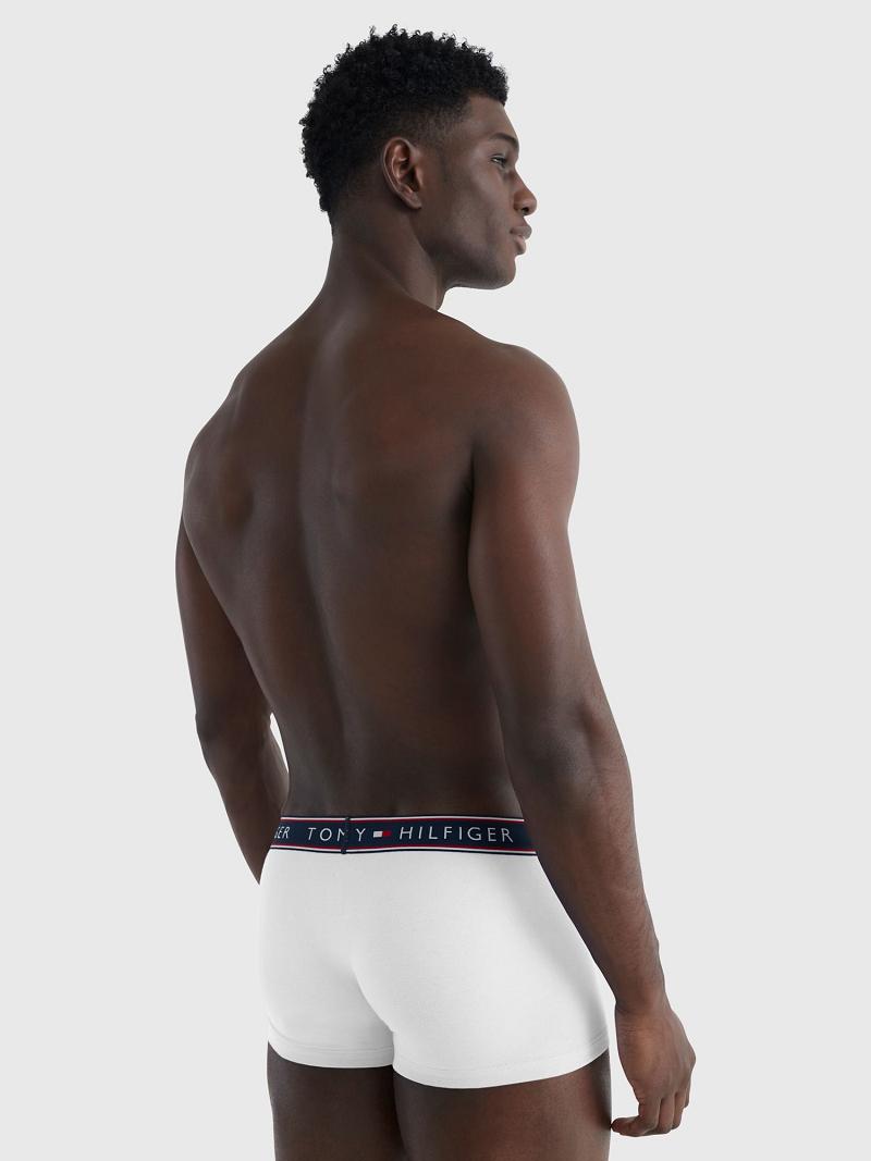 Férfi Tommy Hilfiger Stretch cotton trunk 3pk Trunks Fehér | HU 1313DFM